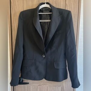 Anne Klein Womens Single Button Black Suit Jacket Size 2